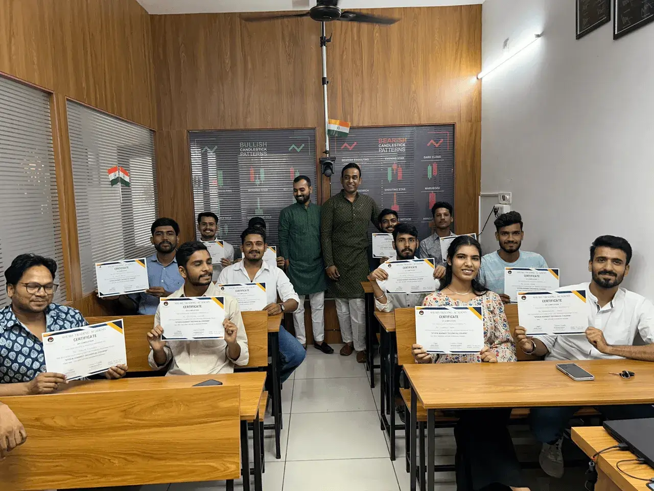 Technical analysis class in progress at Shubh Trading Academy, Udaipur