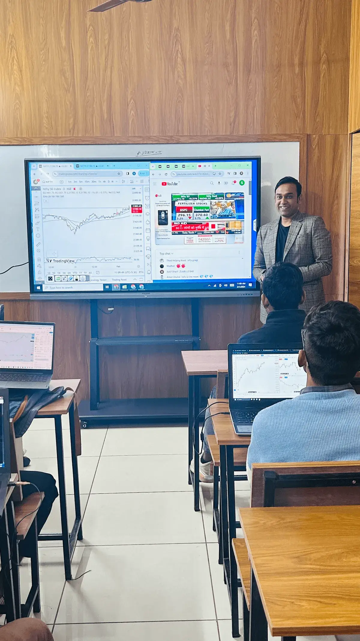 Students practicing technical analysis at Shubh Trading Academy