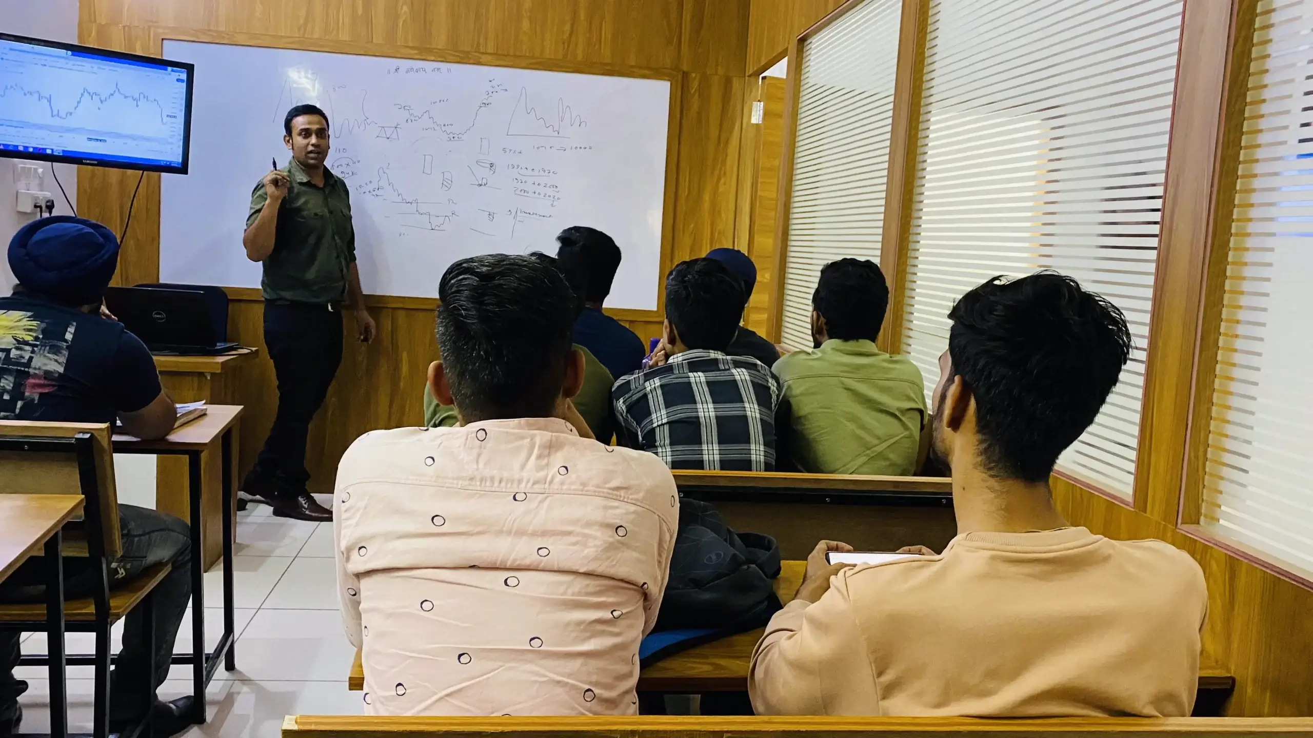 Trading floor setup at Shubh Trading Academy, Udaipur